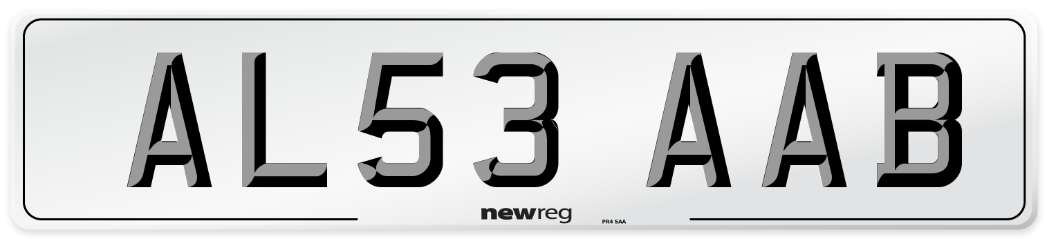 AL53 AAB Number Plate from New Reg
